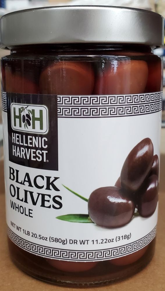 Greek Black Olives Hellenic Harvest 580 gr jar Greek Market