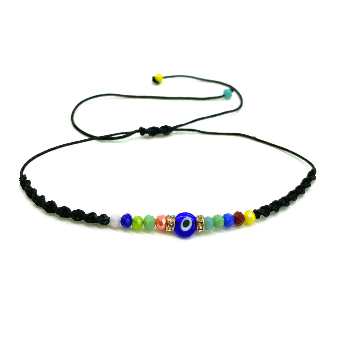 Adjustable Evil Eye Beaded Bracelet MultiColor 1 Pc Greek Market
