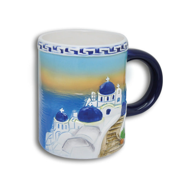 Ceramic Coffee Cup Island Sunset 1 pc Greek Market