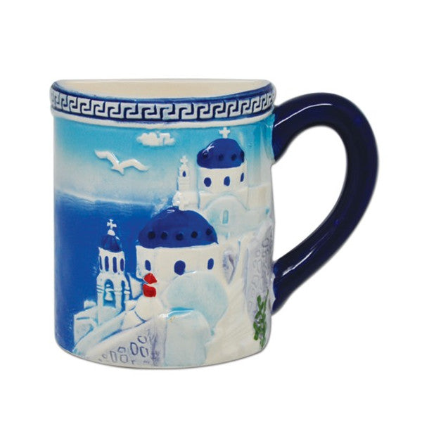 Ceramic Coffee Cup - Santorini - 1/2 Mug - 1 pc
