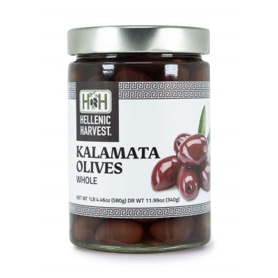 Kalamata Olives - Whole - Hellenic Harvest - 580 gr jar