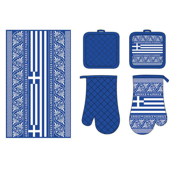 Greek Kitchen Set - Greek Flag - 1 set