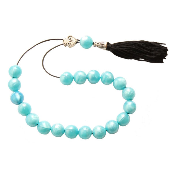 Worry Beads With Tassel - Transparent Turquoise - 1 pc.