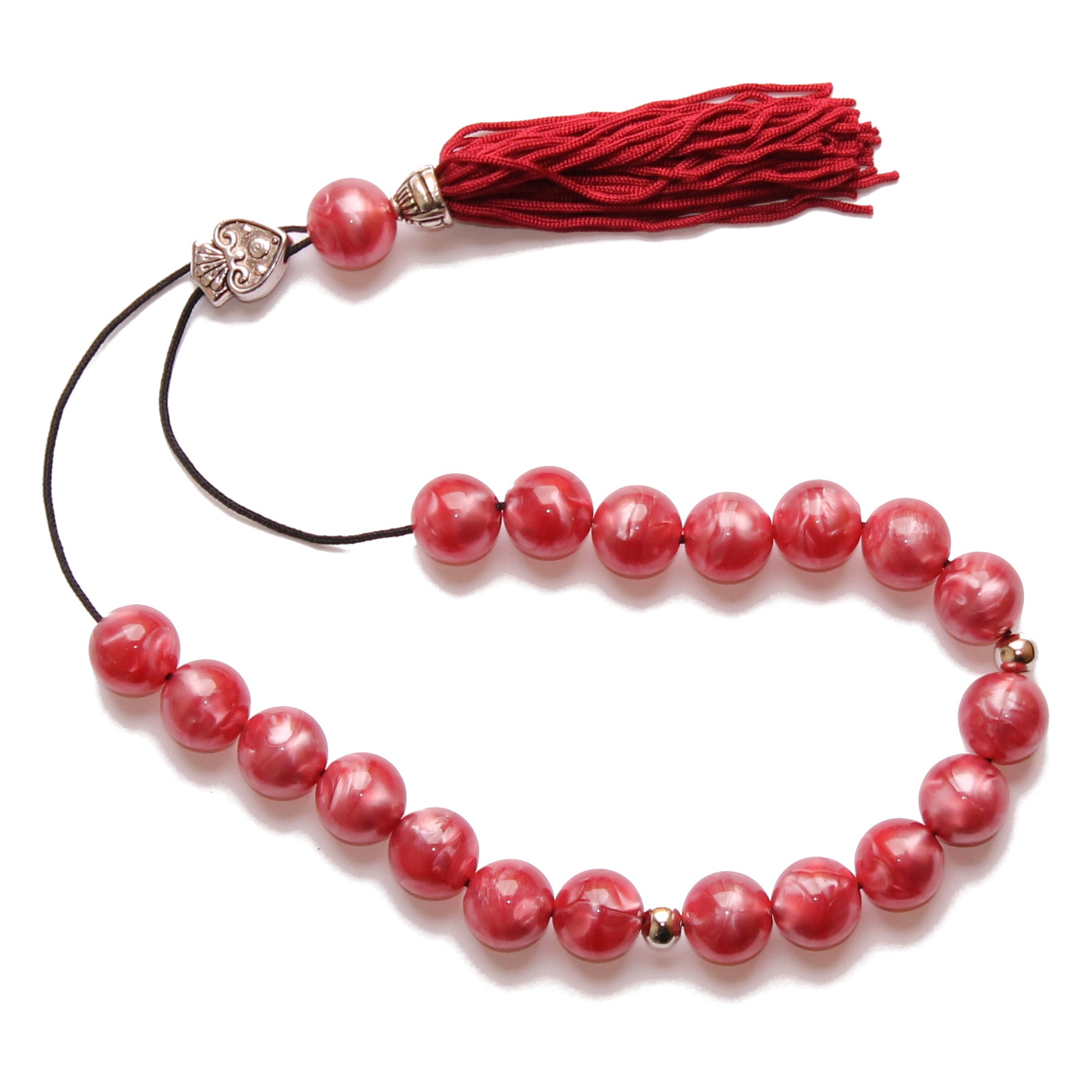 Worry Beads With Tassel - Pink With Swirl - 1 pc. – Greek Market