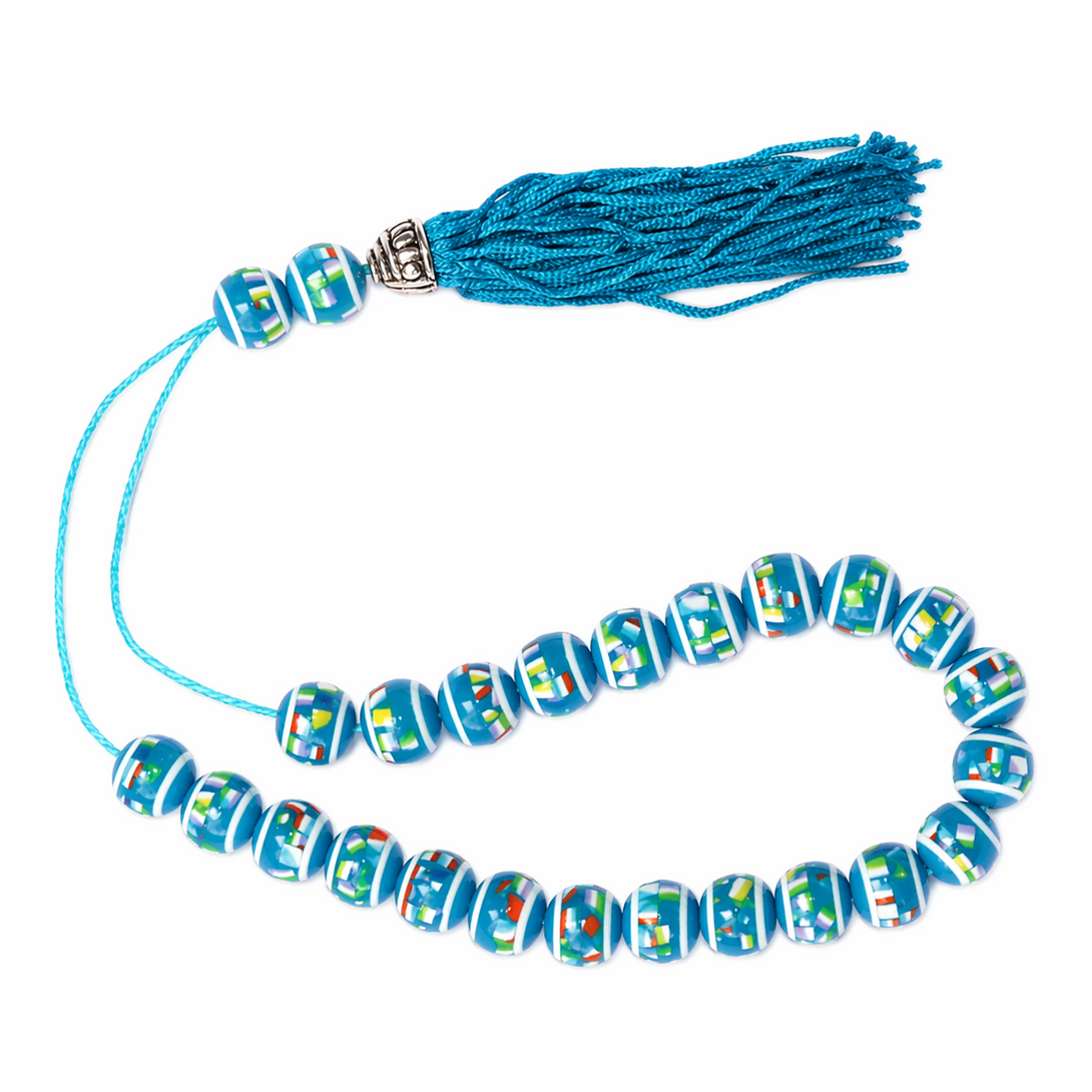 Worry Beads With Tassel - Turquoise Colorful Beads - 1 pc. – Greek Market