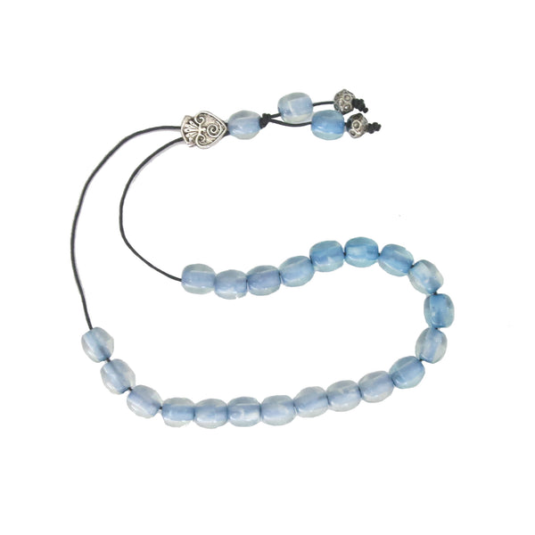 Worry Beads - Classic - Grey-Blue Swirl - 1 pc.