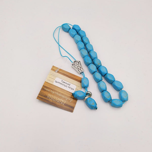 Worry Beads - Polyhedral Turquoise Howlite