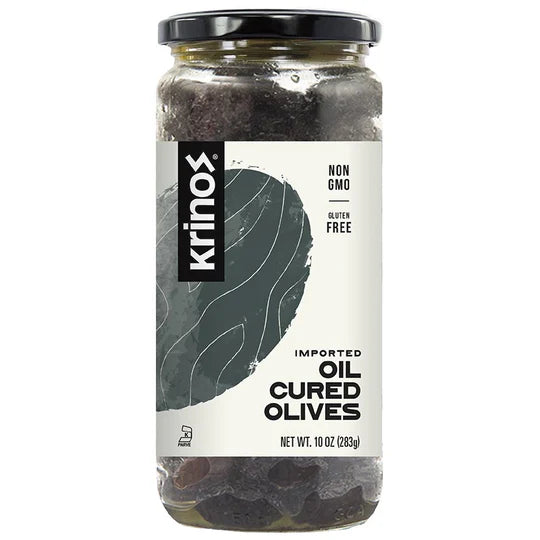 Oil Cured Olives - Krinos - 10 oz jar