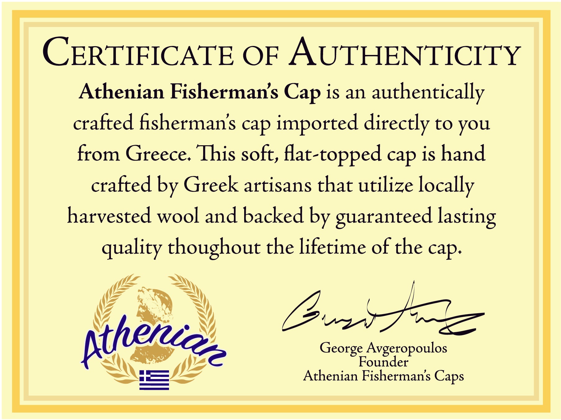 Authentic Greek Captain's Cap - Wool - Black