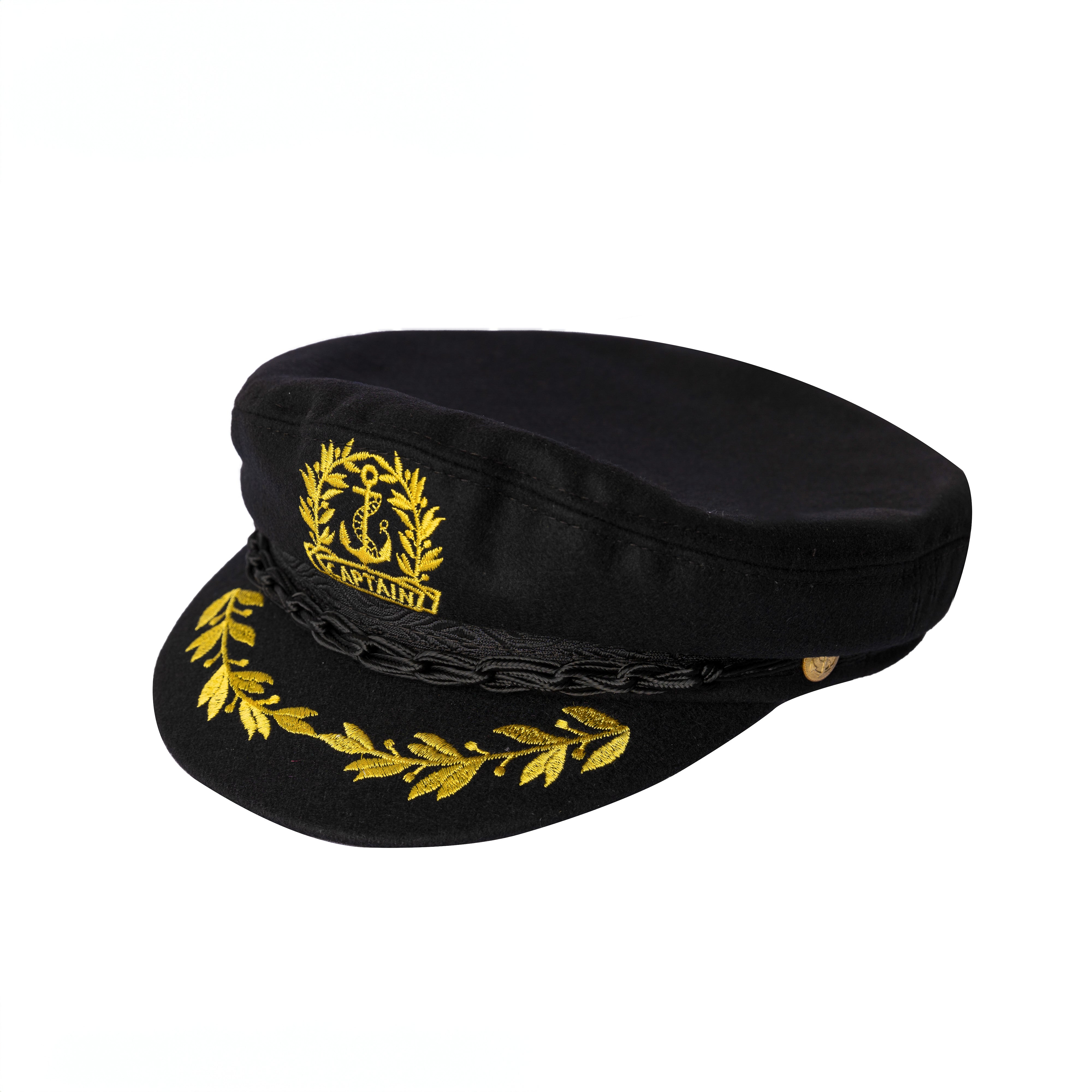 Authentic Greek Captain's Cap - Wool - Black