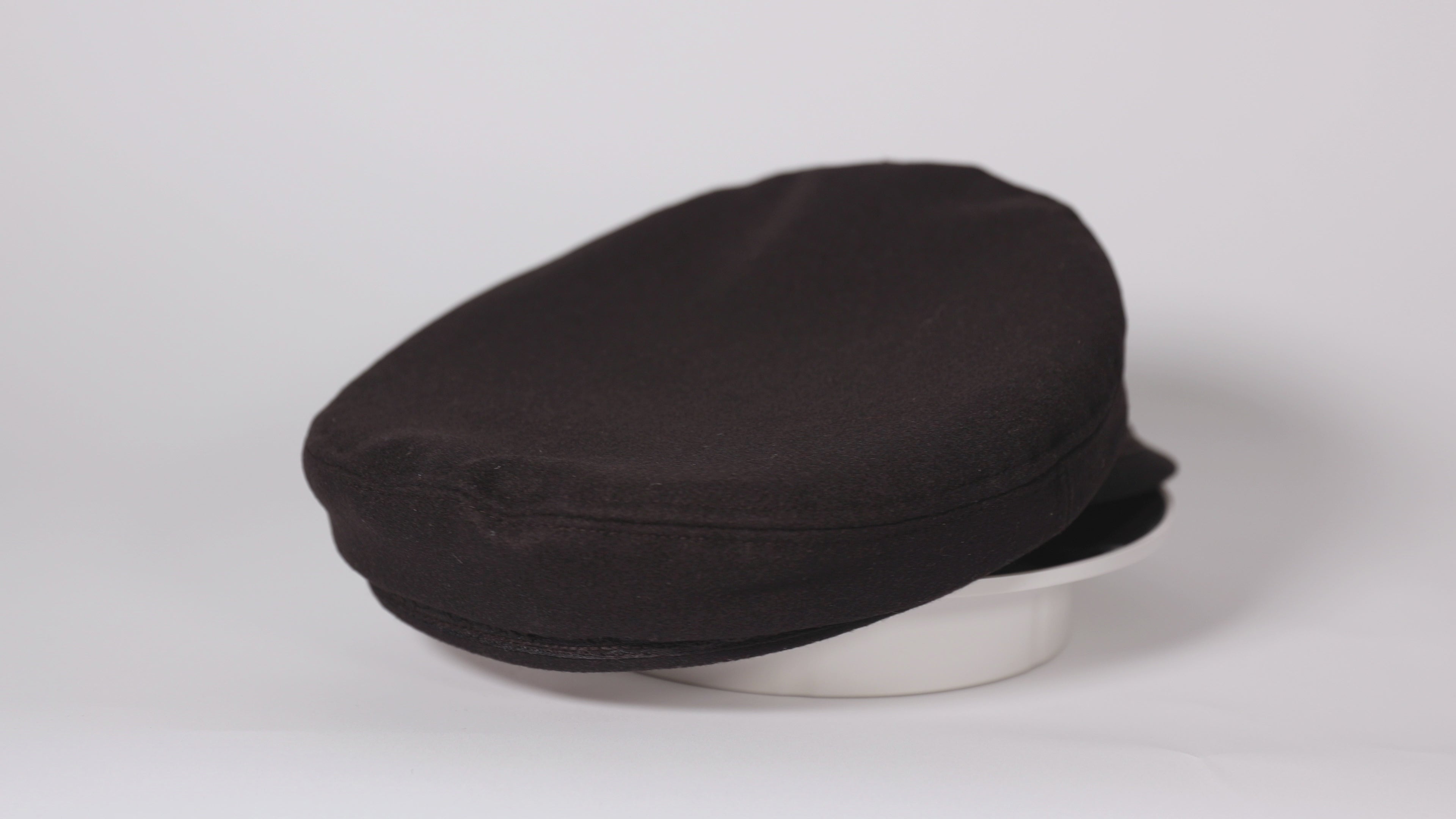 Aegean Authentic Greek Fisherman's Cap - Wool Blend Black Cap Size 7 1/4 (58cm)