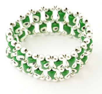 Children's Stretch Wrist-Covering Evil Eye Bracelet - Green - 1 pc