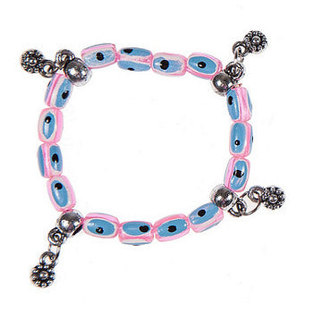 Children's Stretch Bracelet With Charms - Pink - 1 pc