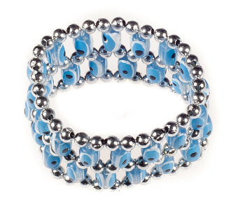 Double-Rowed Evil Eye Bracelet - Turquoise - 1 Pc
