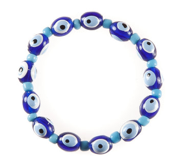 Stretch Evil Eye Bracelet - Blue - 1 Pc