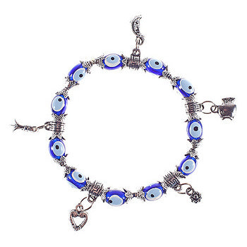 Lucky Eye Bracelet With Greek Key & Charms - 1 pc