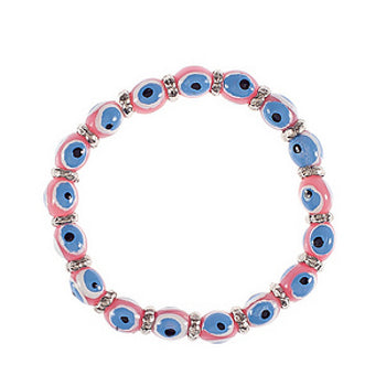 Stretch Lucky Eye Bracelet With Pink Eyes - 1 pc