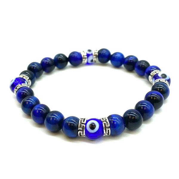 Evil Eye Blue Tiger's Eye Bracelet - 1 Pc