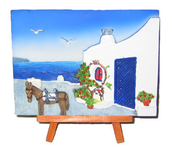 Ceramic Wall Plaque with Stand (tripod)-Kavaleto  - 1 Pc