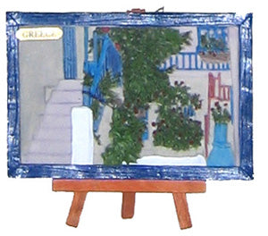 Ceramic Wall Plaque with Stand (Tripod) - Kavaleto (4.5'' X 6'') - House Steps - 1 pc