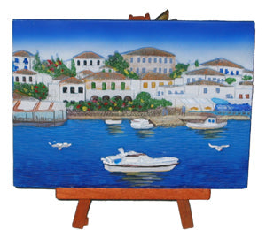 Ceramic Wall Plaque with Stand (Tripod) - Kavaleto (4''X6'') - Port - 1 pc