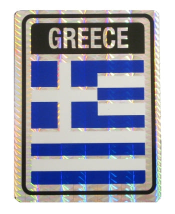 Greece Reflective Decal - Greek Flag - 1 pc