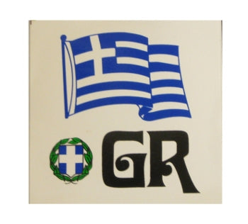 Greek Sticker - Greek Flag & National Emblem - 1 pc