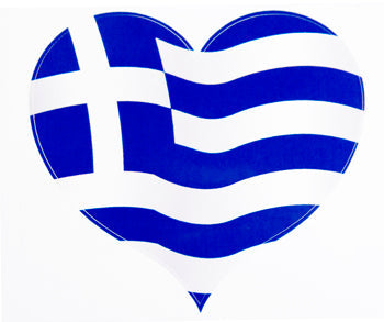 Greek Sticker - Greek Heart Flag - 1 pc
