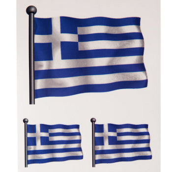 Greek Stickers - 3 Greek Flags - 1 pc
