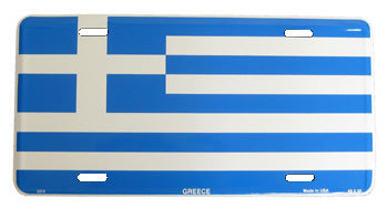 Greek Flag License Plate - 1 pc