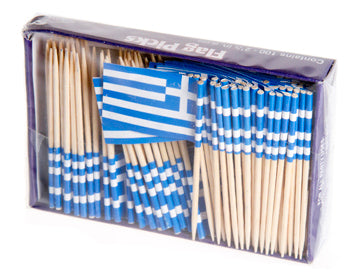 Greek Flag Toothpicks - 100 pc