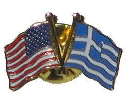 Lapel Pin-Greek And American Flag - 1 pc