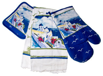Kitchen Towel Ensemble - Greek Island - 1 set