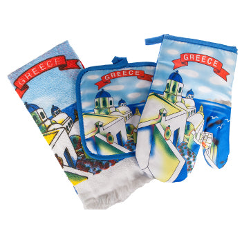 Kitchen Towel Ensemble - Greek Island - 1 set