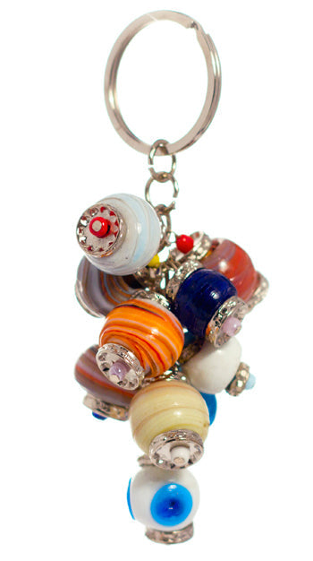 Lucky Eye Keychain - Colorful Glass Beads - 1 pc
