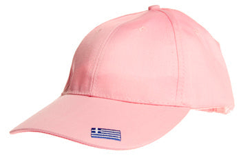 Ladies Baseball Cap - Greece Flag - Pink - 1 pc