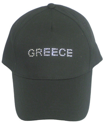 Ladies Baseball Cap - Greece - Sparkle - Black - 1 pc