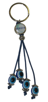 Lucky Eye Keychain - Greek Map - Greece - 1 pc