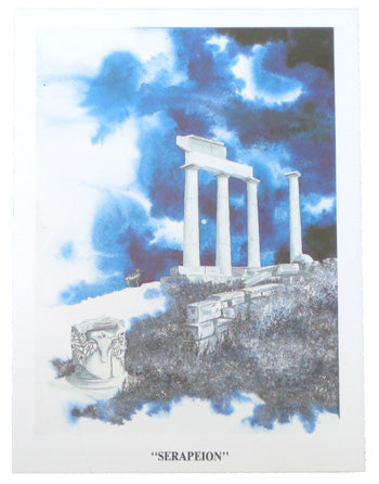 Greek Stationary Card - Apollon Art Gallery Of Mykonos - Serapeion - 1 pc