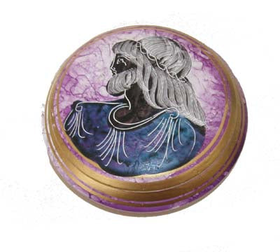 Ceramic Jewelry Holder - 4.75'' Diameter - Purple - 1 pc