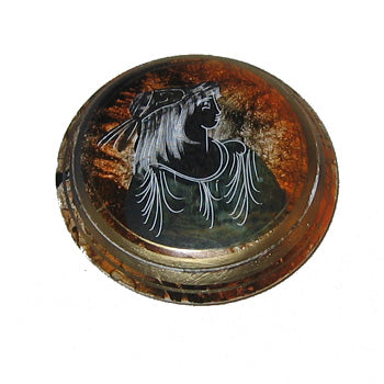 Ceramic Jewelry Holder - 4.75'' Diameter - Copper Color - 1 pc