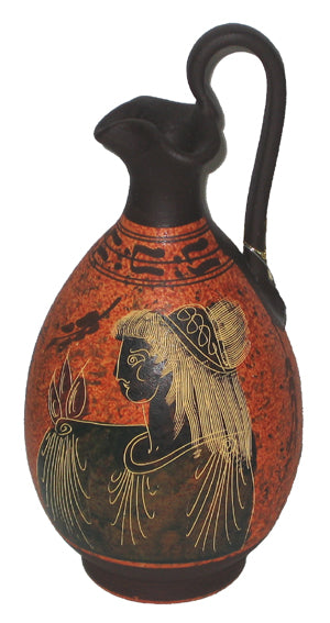Greek Vase - Ceramic - Perle - 7'' - Red - 1 pc