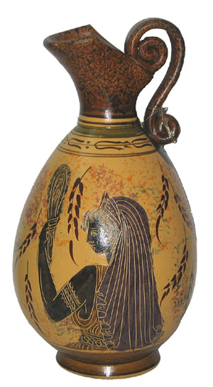 Greek Vase - Ceramic - 8'' - Vergina-Brown - 1 pc