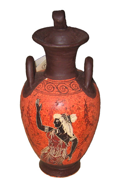 Greek Vase - Ceramic - 10'' - Red - 1 pc