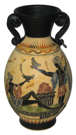 Greek Vase - Ceramic - 15'' - Beige - 1 pc