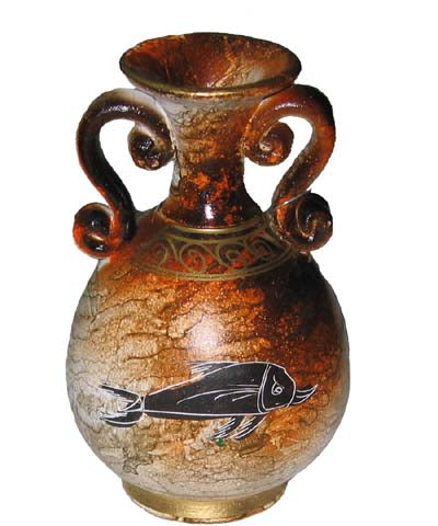 Greek Vase - Ceramic - 5'' - Copper - 1 pc