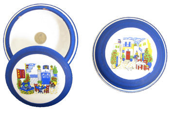 Ceramic Jewelry Holder - 6'' Diameter - Blue & White - 1 pc
