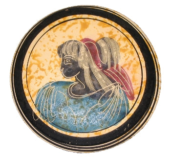 Ceramic Jewelry Holder - 3.5'' Diameter - Tan - Greek Gods & Goddesses - 1 pc