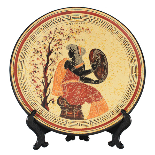 Ceramic Plate - 11'' - Beige - Hand Painted - 1 pc