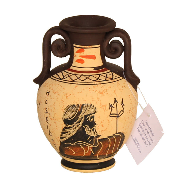 Greek Vase - Ceramic - 5" - Beige - 1 pc